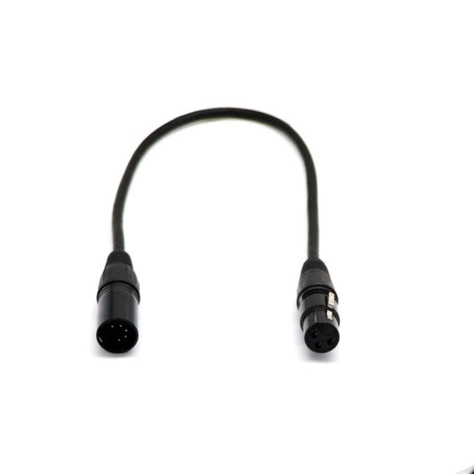 5 Pin Male To 3 Female Xlr Connector Dmx Adapter Balanced Cable Lighting Accessory