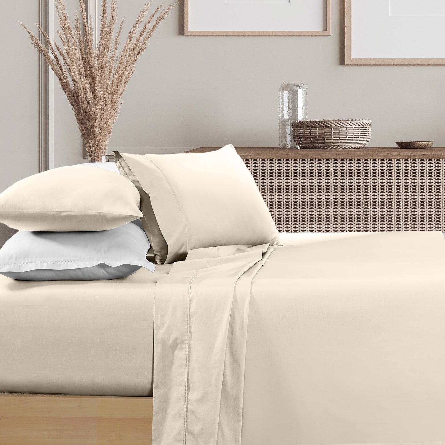 Renee Taylor 1500 Thread Count Cotton Blend Sheet Sets King Ivory