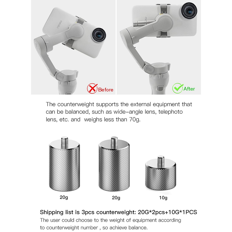 50 Gram Anti Shake Counterweight For Dji Osmo Mobile 3 And Om 4 Gimbal Stabiliser