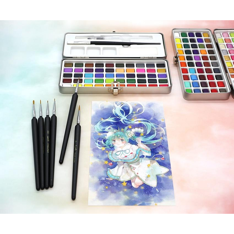 50 Colours Watercolour Paint Set In Portable Metal Box