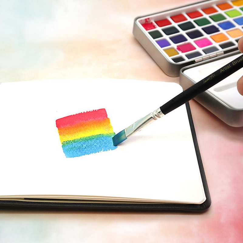 50 Colours Watercolour Paint Set In Portable Metal Box