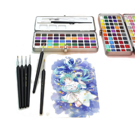50 Colours Watercolour Paint Set In Portable Metal Box
