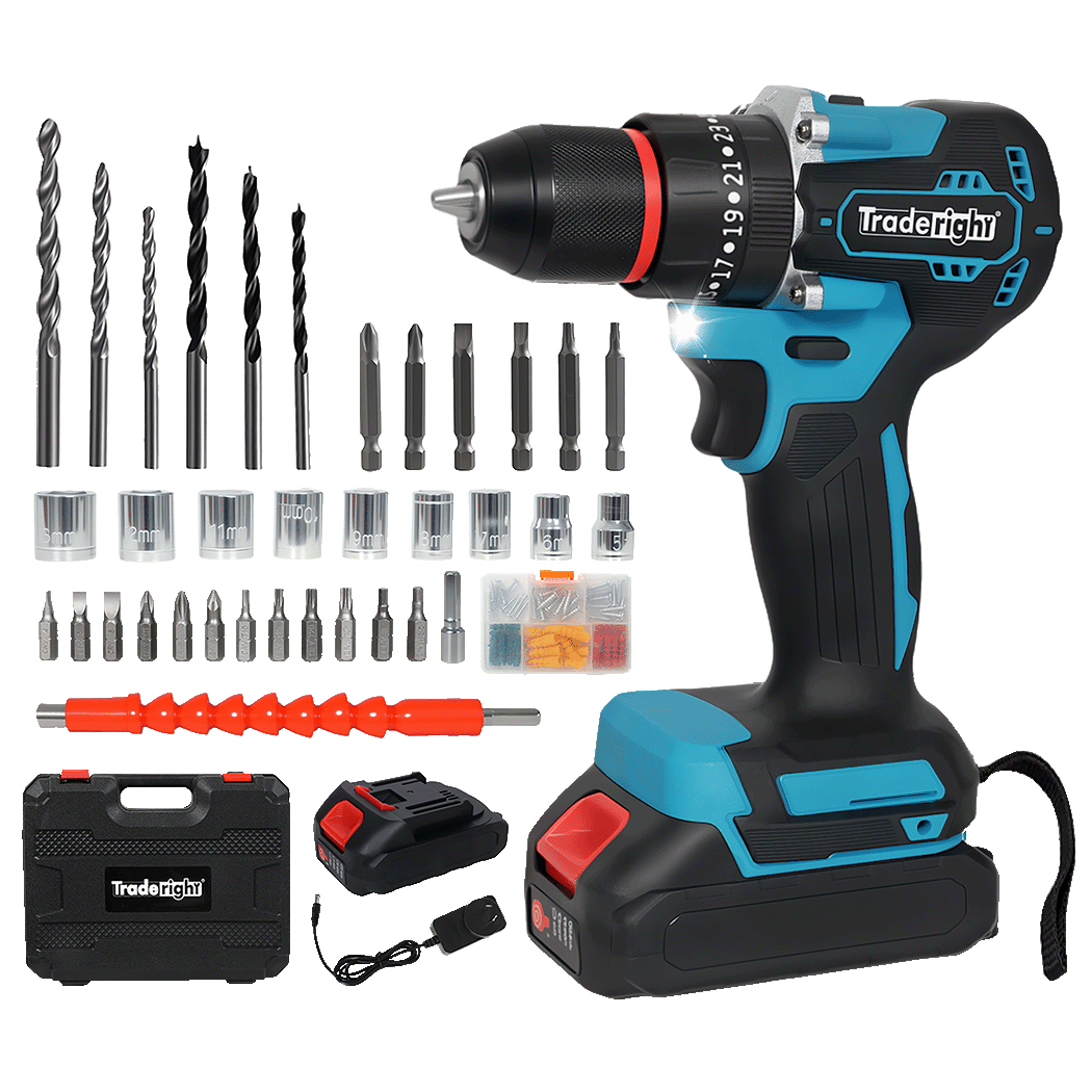 Traderight 21V Cordless Impact Drill With Led Light