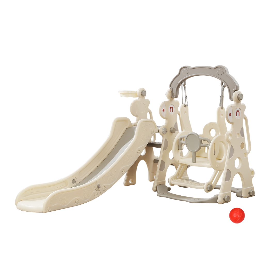 Bopeep 4 In 1 Kids Slide Swing Set With Basketball Hoop Indoor Outdoor Playset