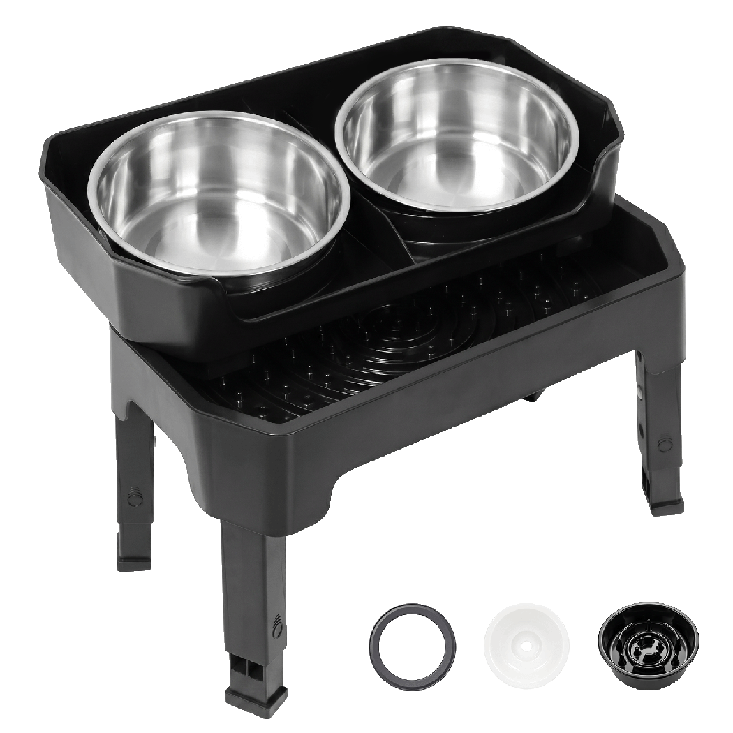 Pawz Raised Dog Bowls Set With Slow Feeder & Lick Mat