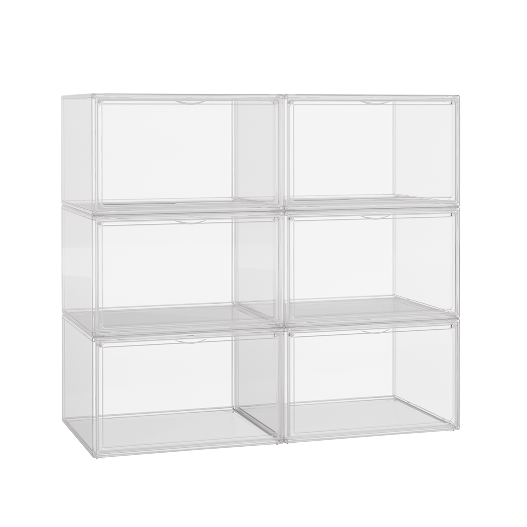 Stacked 6Pc Shoe Box Storage Display Stackable
