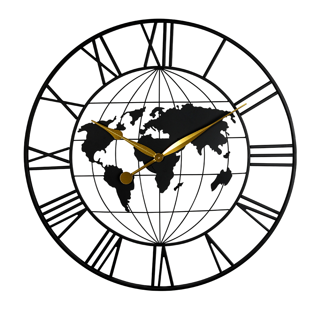 Yezi 75Cm Large Wall Clock Roman Numeral Home Black