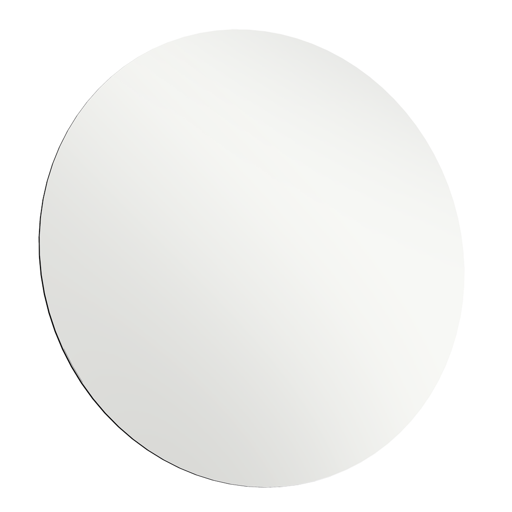 Yezi 50Cm Round Wall Mirror Frameless Tempered Glass