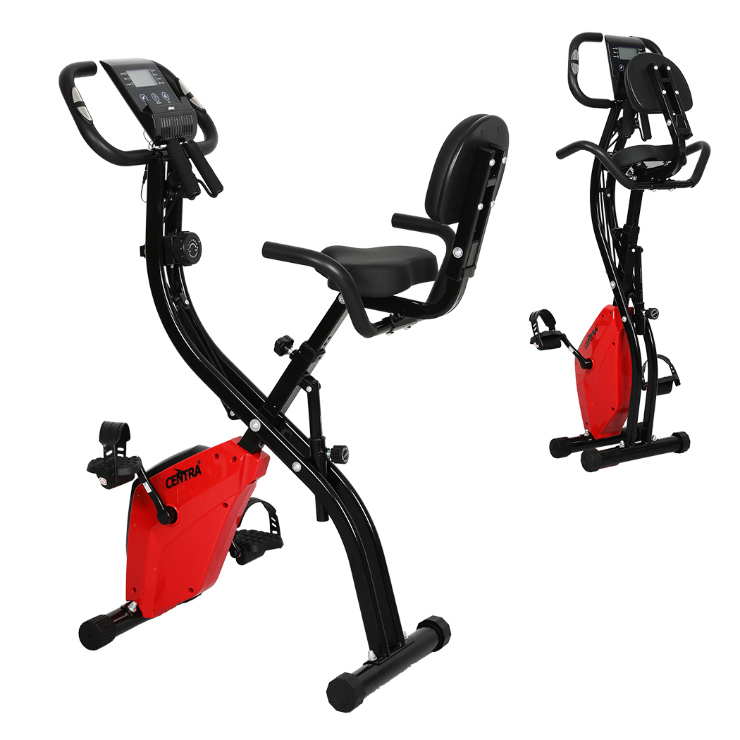 Centra Exercise Bike Foldable Design 16 Levels Black Red