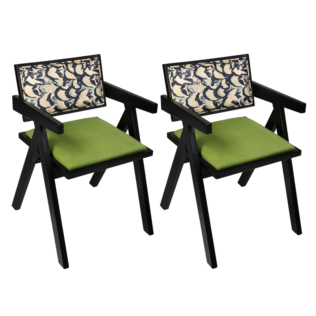 Set Of 2 Retro Dining Chairs With Backrest For Stylish And Comfortable Seating