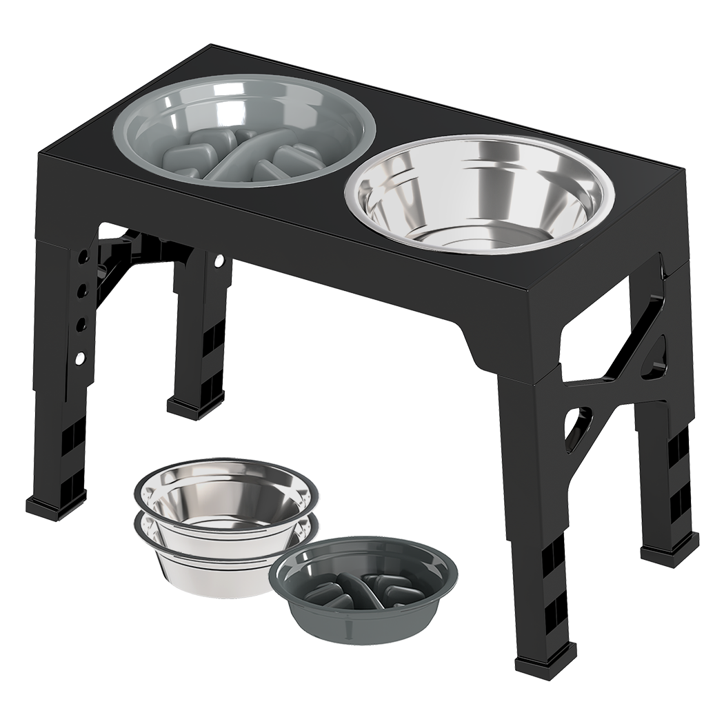 Pawz Elevated Dog Bowls 2 Stainless Steel And 1 Slow Feeder