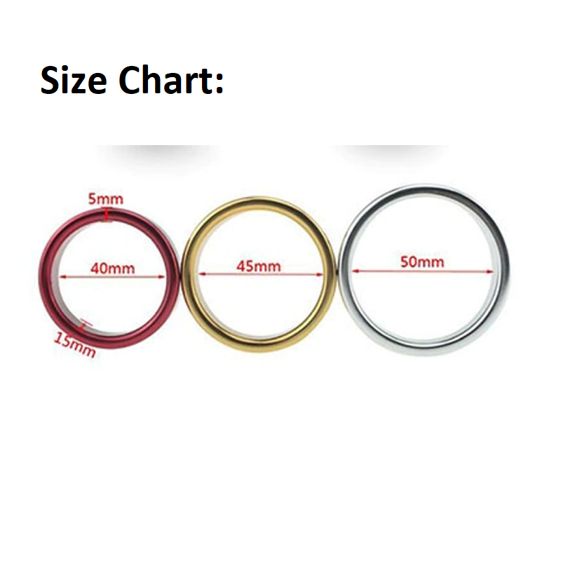 Stainless Steel Metal Men's Fashion Ring Penis Delayed Ejaculation Silver