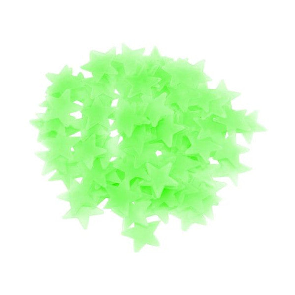 50Pcs 3D Stars Glow In The Dark Wall Stickers Luminous Fluorescent Decor