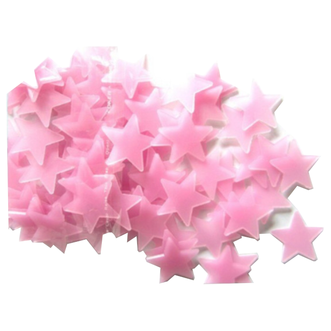 50Pcs 3D Stars Glow In The Dark Wall Stickers Luminous Fluorescent Decor