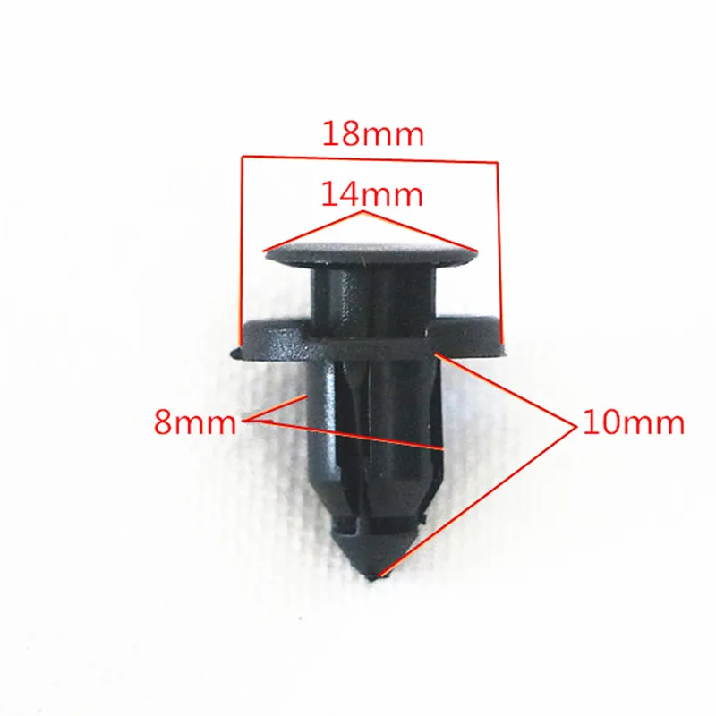 50Pcs 8Mm Auto Fasteners Rivets Clip Car Bumper Door Panel Fender Liner Retainer