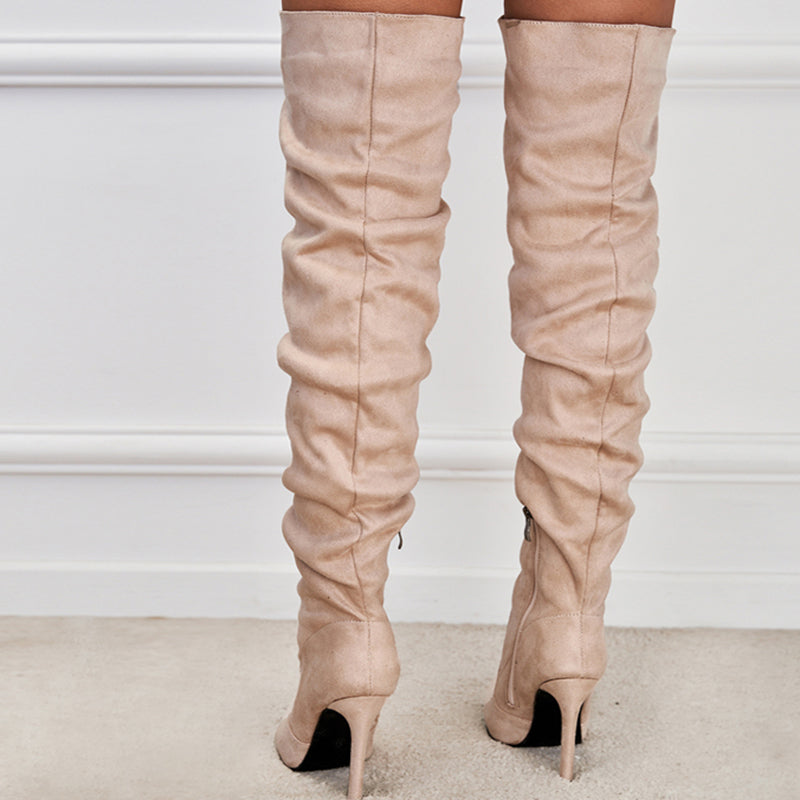 Over The Knee Boots Pointed Toe Stiletto High Heel Long Lady Shoes