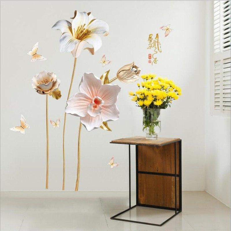 Flower Removable Wall Stickers Floral Decor
