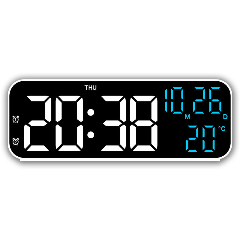 Digital Alarm Clock With Temp Date Week. Night Mode. Voice Controlled. 12/24H Led