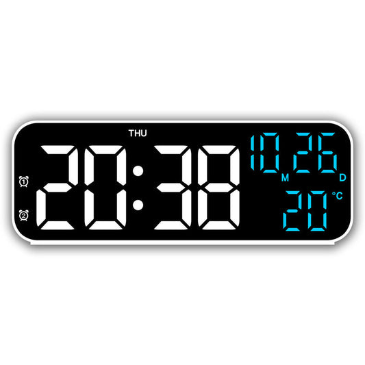 Digital Alarm Clock With Temp Date Week. Night Mode. Voice Controlled. 12/24H Led