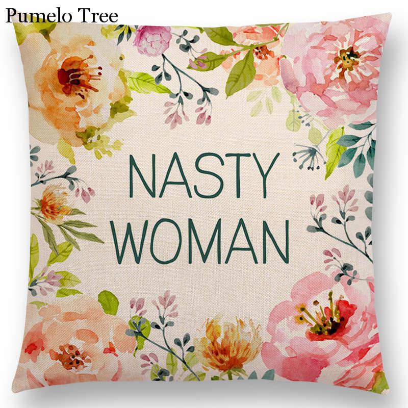 Floral Inspirational Sayings Cushion Covers