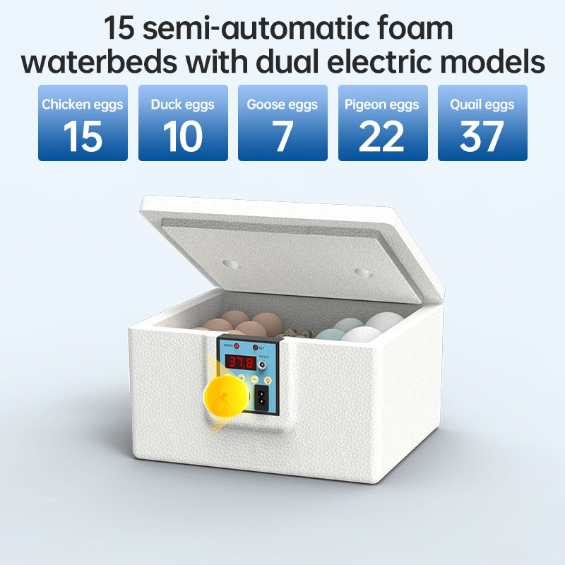 24 Hr Thermostatic Small Poultry Incubator. Biomimetic Waterbed. Auto & Smart. For Chick Duck Goose Eggs