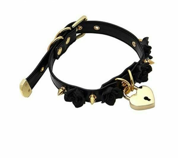 Bdsm Collar Spikes Flowers Choker Necklaces Slave Play Owned Submissive