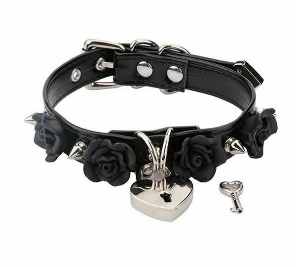 Bdsm Collar Spikes Flowers Choker Necklaces Slave Play Owned Submissive