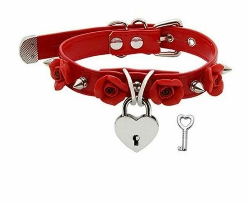 Bdsm Collar Spikes Flowers Choker Necklaces Slave Play Owned Submissive
