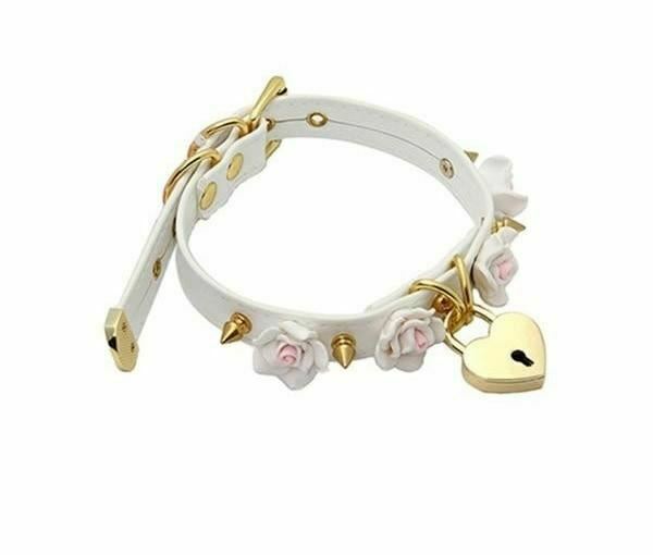 Bdsm Collar Spikes Flowers Choker Necklaces Slave Play Owned Submissive
