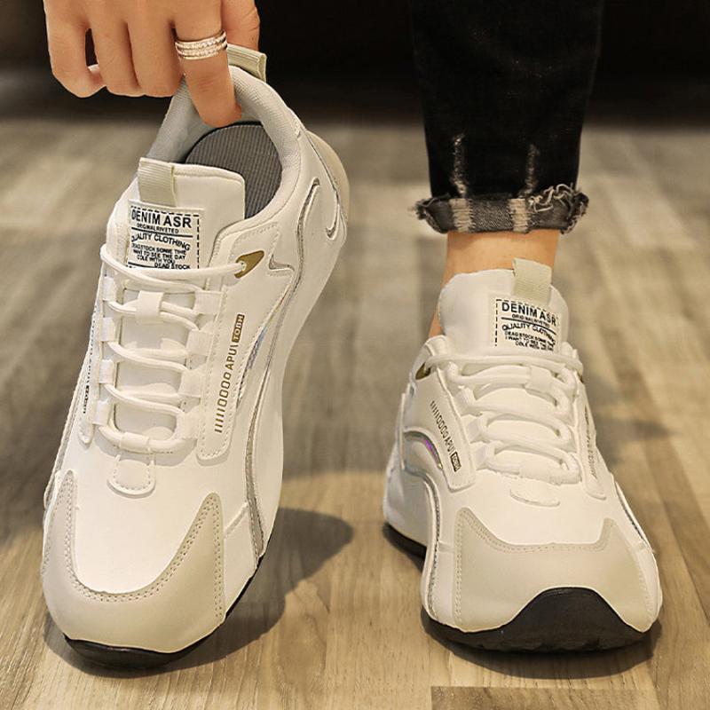 Fashion Colorblock Lace-Up Sneakers For Men Breathable Low-Top Dad Shoes Running Walking Sports