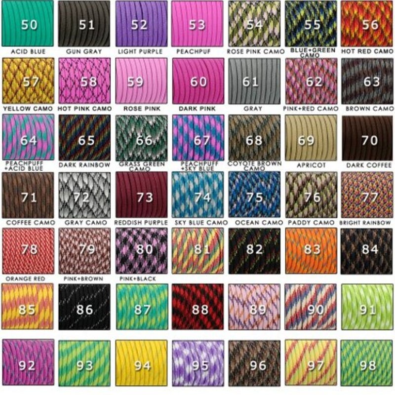 Paracord Parachute Cord Lanyard Tent Rope Mil Spec Type Iii 7 Strand 100Ft 259 Color 49 60 Number 54