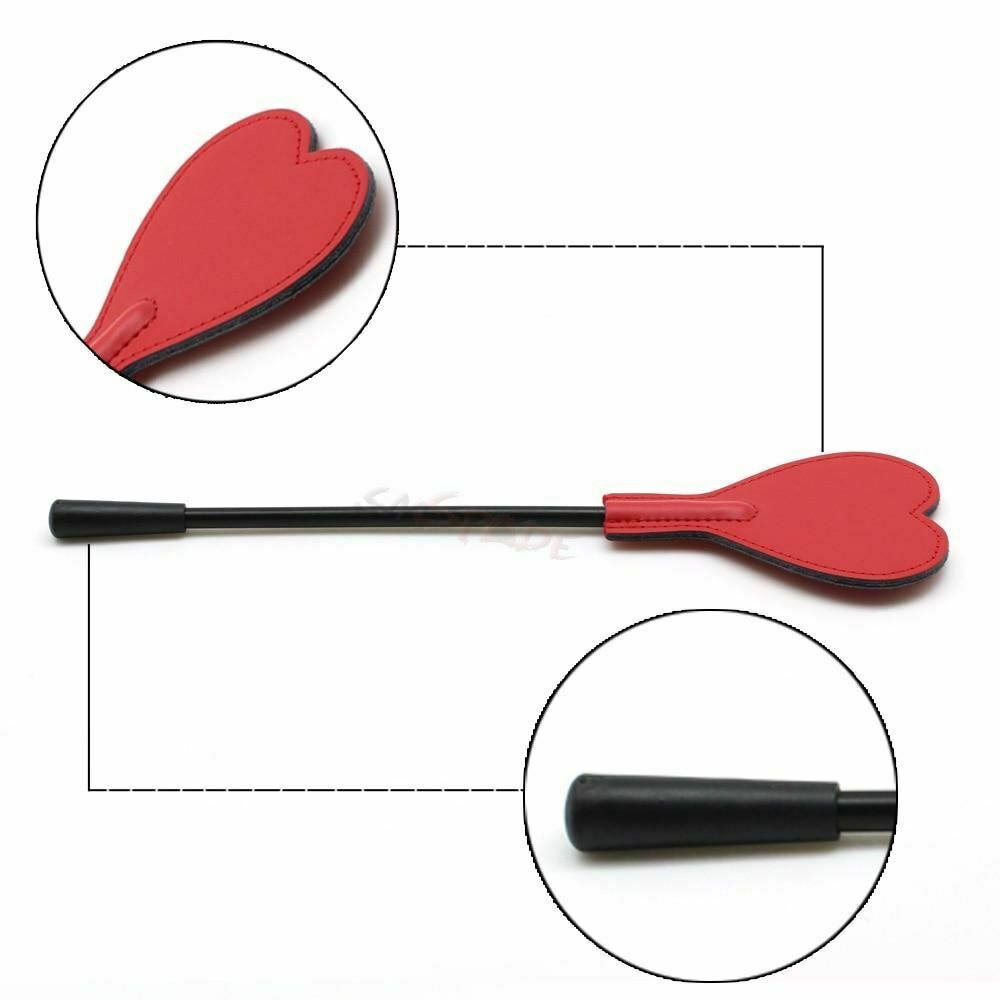 Bdsm Heart Riding Crop Spanking Whip Red Impact Play Fetish