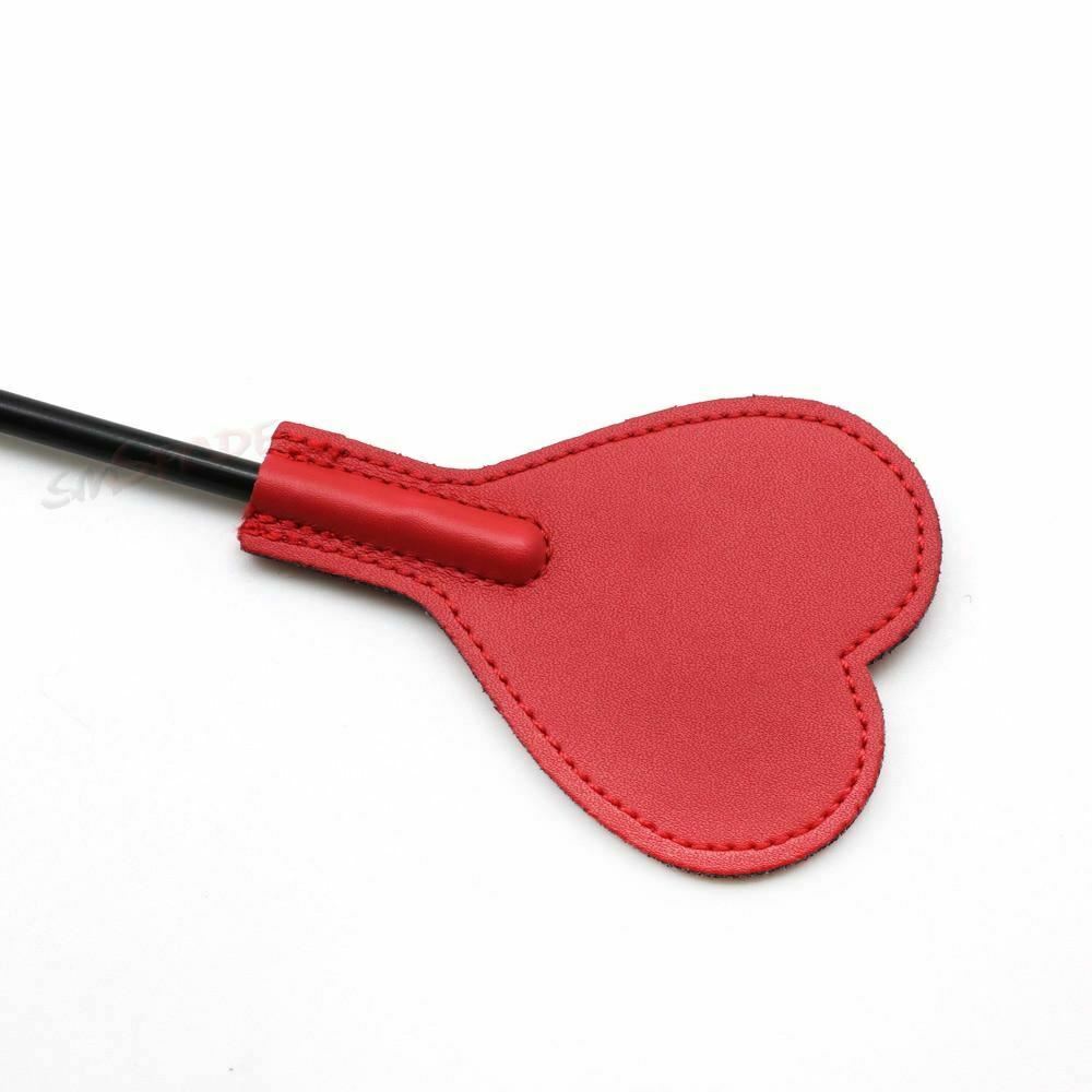 Bdsm Heart Riding Crop Spanking Whip Red Impact Play Fetish