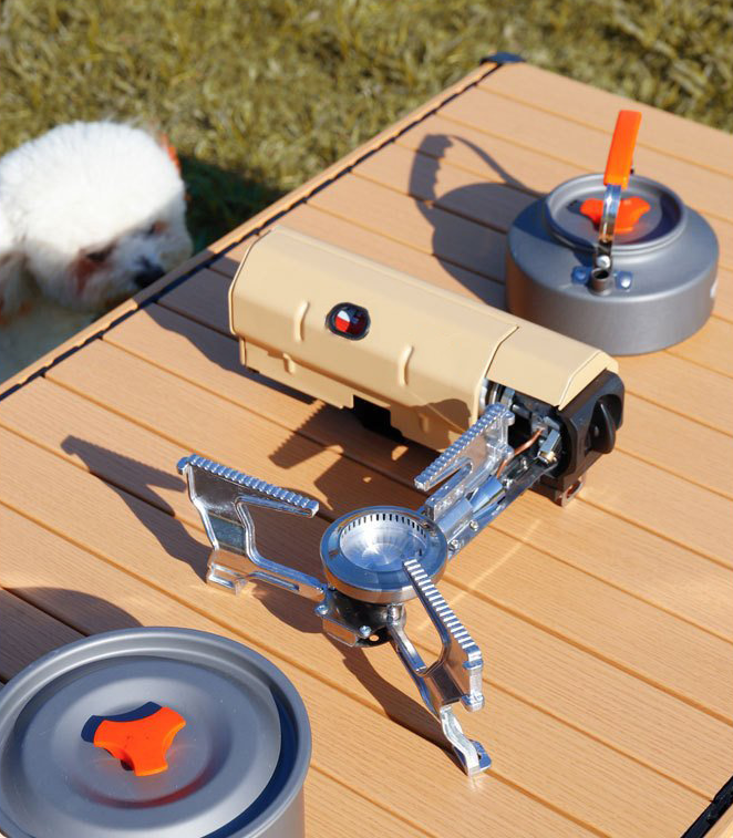 Folding Card Stove Outdoor Camping Picnic Gas Portable Hotpot Tea Cooker
