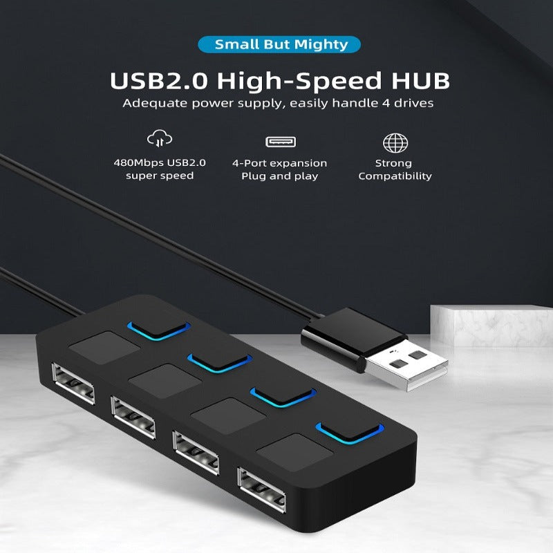 Usb 4-Port Hub Multi-Usb Splitter Extender