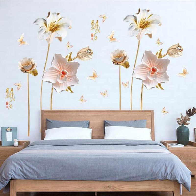 Flower Removable Wall Stickers Floral Decor