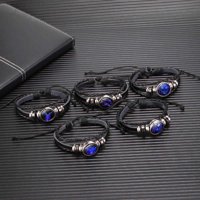 Veile Studios Zodiac Constellation Braided Design Bracelet For Men Women And Kids Fashion Jewellery