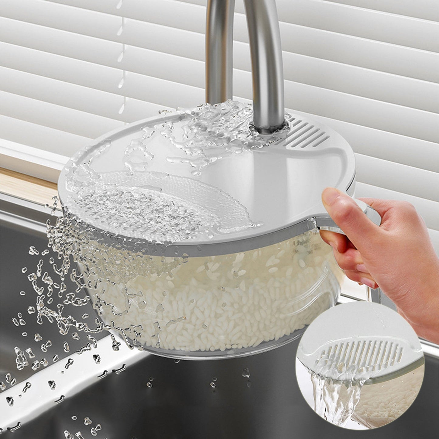 Multifunctional Drainage Basin For Domestic Kitchen Rice Fruit Washing Basket