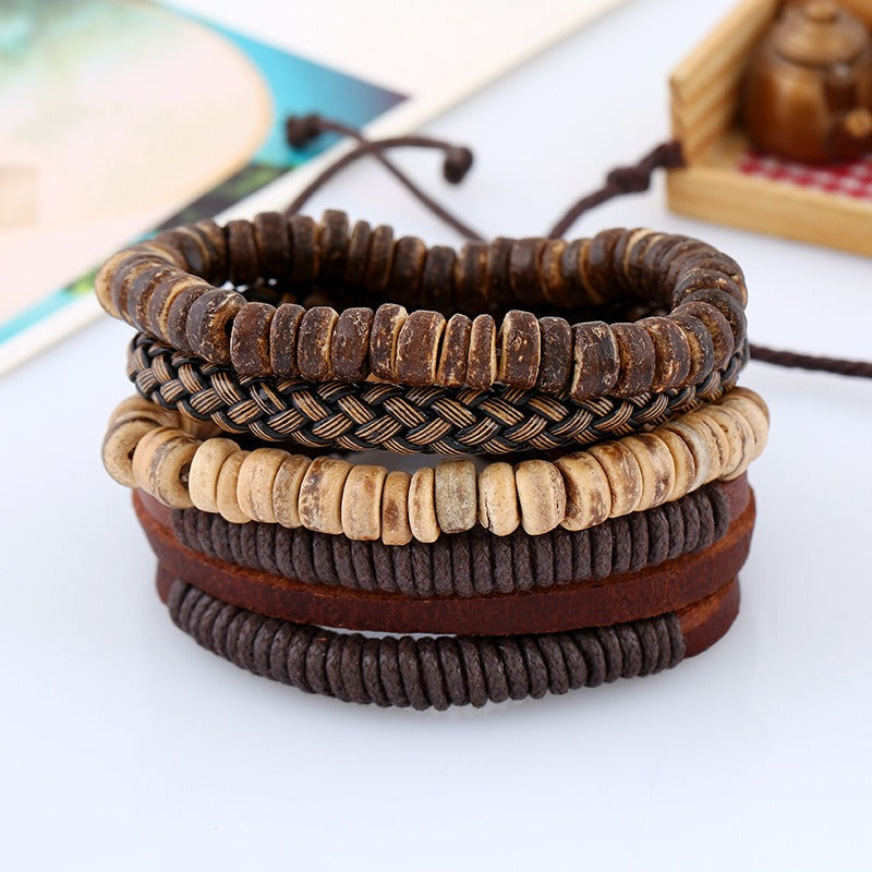 Veile Studios And American Minimalist Retro Set Bracelet Diy Woven Cowhide