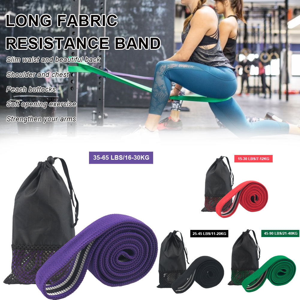 Fitness Long Resistance Bands Fabric Set Exercise Workout Elastic For Pull