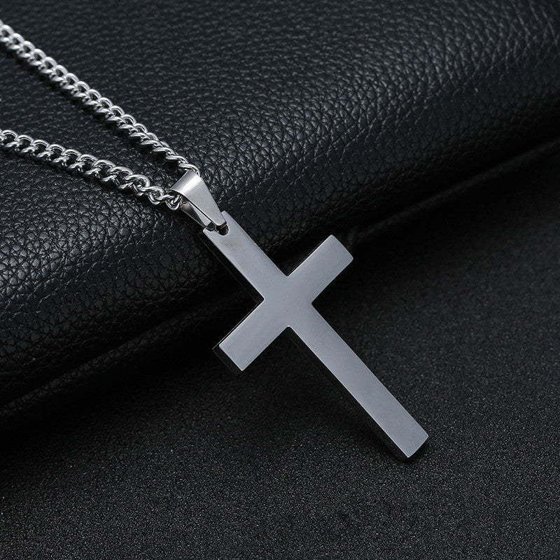 Classic Cross Necklace Men's Pendant Fashion Stainless Steel Jewelry Accessories