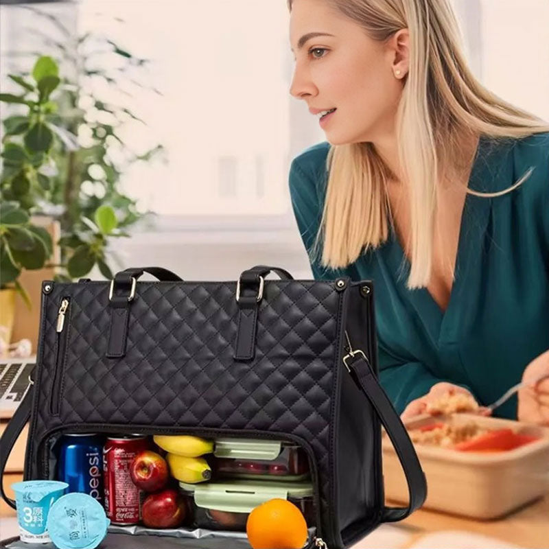 2 In 1 Travel Tote: Laptop & Insulated Lunch Bag. Ideal For Business Work Nursing Office College Casual Use