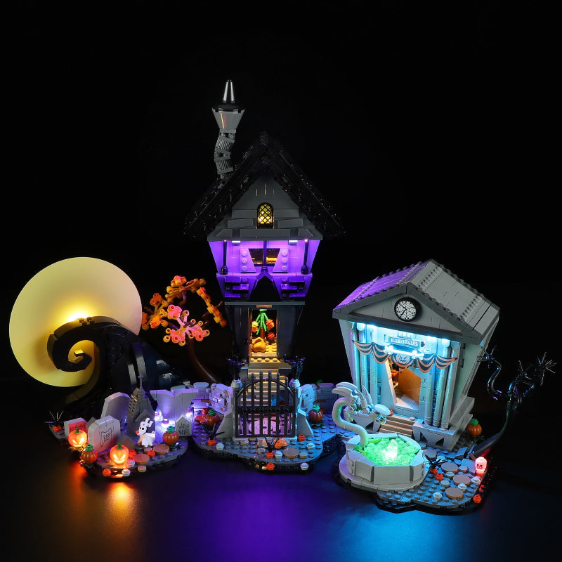 Compatible With Lego 21351 Christmas Horror Night Building Blocks Led Lighting Winter Series Column