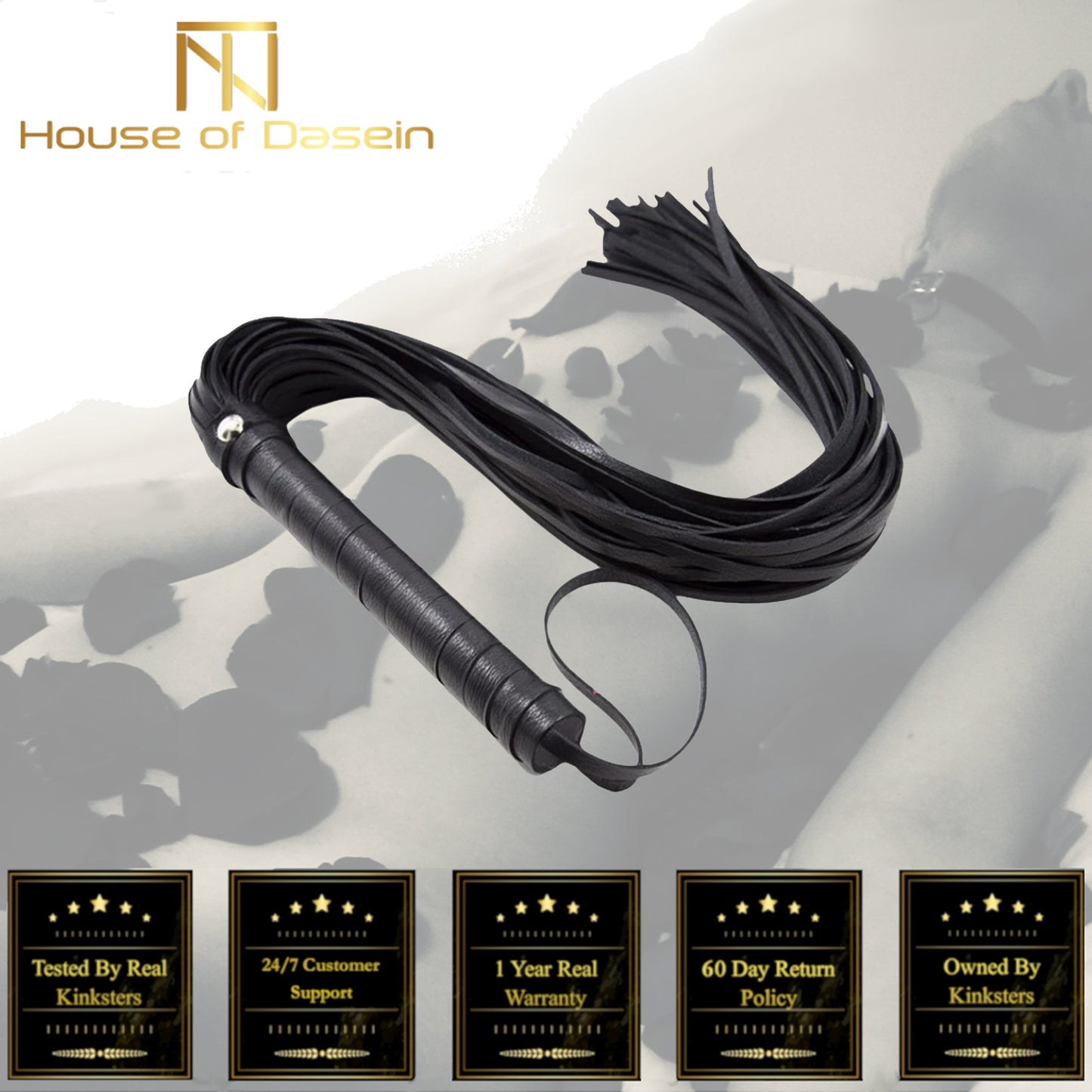 Black Pu Leather Bdsm Flogger Sex Toy Spanking Fetish Toys