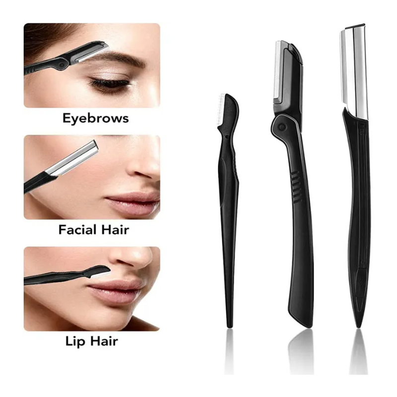 11Pcs Professional Eyebrow Trimming Tool Set Shaping Knife Tweezers Comb Pencil Clip Make Up Kit
