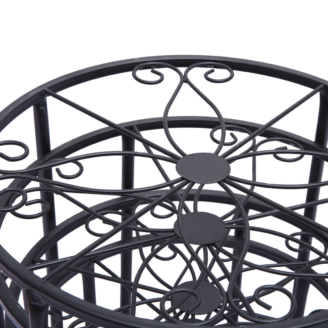 4 X Metal Plant Stand Outdoor Black