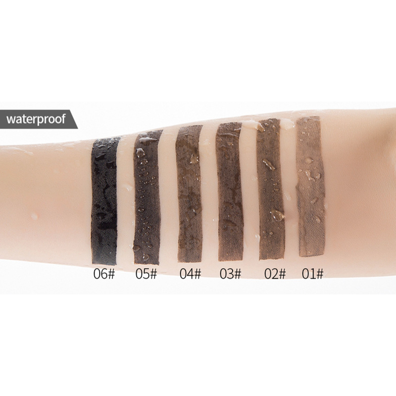 Eyebrow Makeup Henna Gel Black Brown Waterproof Durable Liquid Tint Brush Set