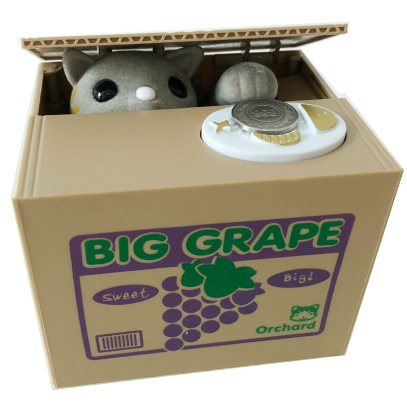 Automated Plastic Coin Bank In Panda/Cat Shape Electronic Deposit Savings For Kids Great Gift