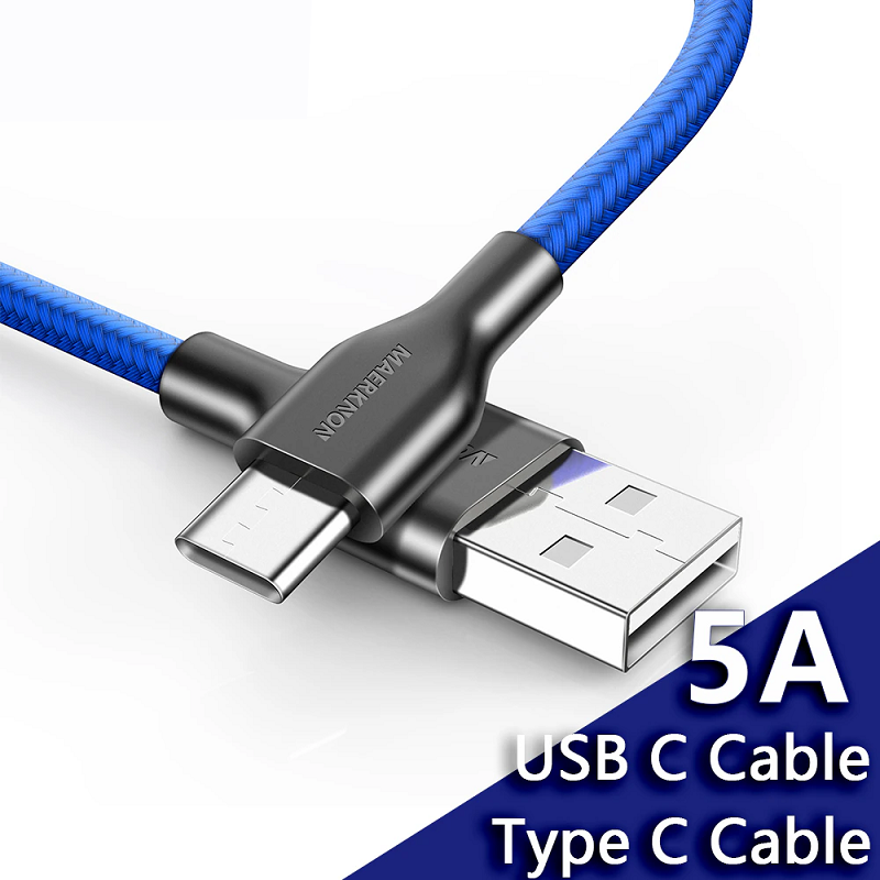 1.8 M Usb Type C 5A Super Fast Charge Cable For Huawei P10 / Mate10 P20 P9 Sapphire Blue