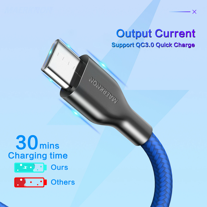 1.8 M Usb Type C 5A Super Fast Charge Cable For Huawei P10 / Mate10 P20 P9 Sapphire Blue